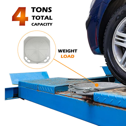 Wheel Aligner System Turnplates Turntables Radius Plates with Scale 4 Ton Load Capacity for Alignment Scissor Lift 4-Post Lift