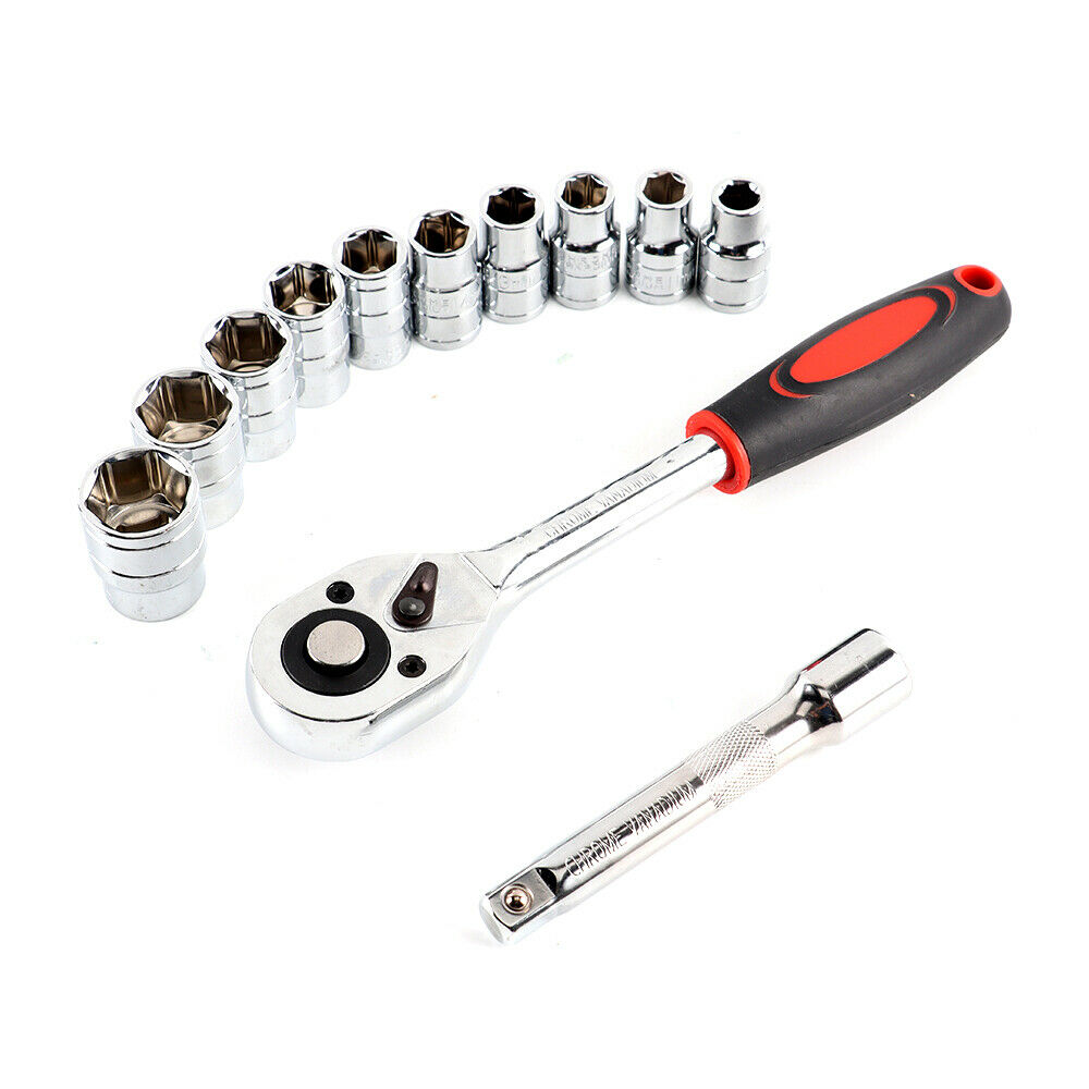 Socket Wrench Set Socket Adapter 1/2 Ratchet Key Set Drill Socket Adapter with Entending Rod 10Pcs Socket Bits