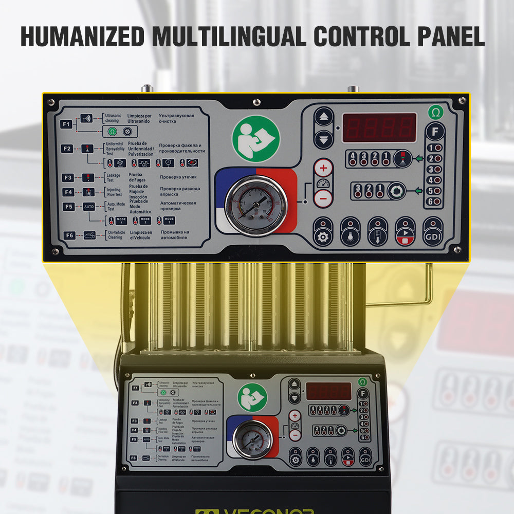 Intelligent Car GDI Fuel Injector Cleaner & Tester Cleaning Machine Ultrasonic Cleaner 6-Cylinders 110V 220V