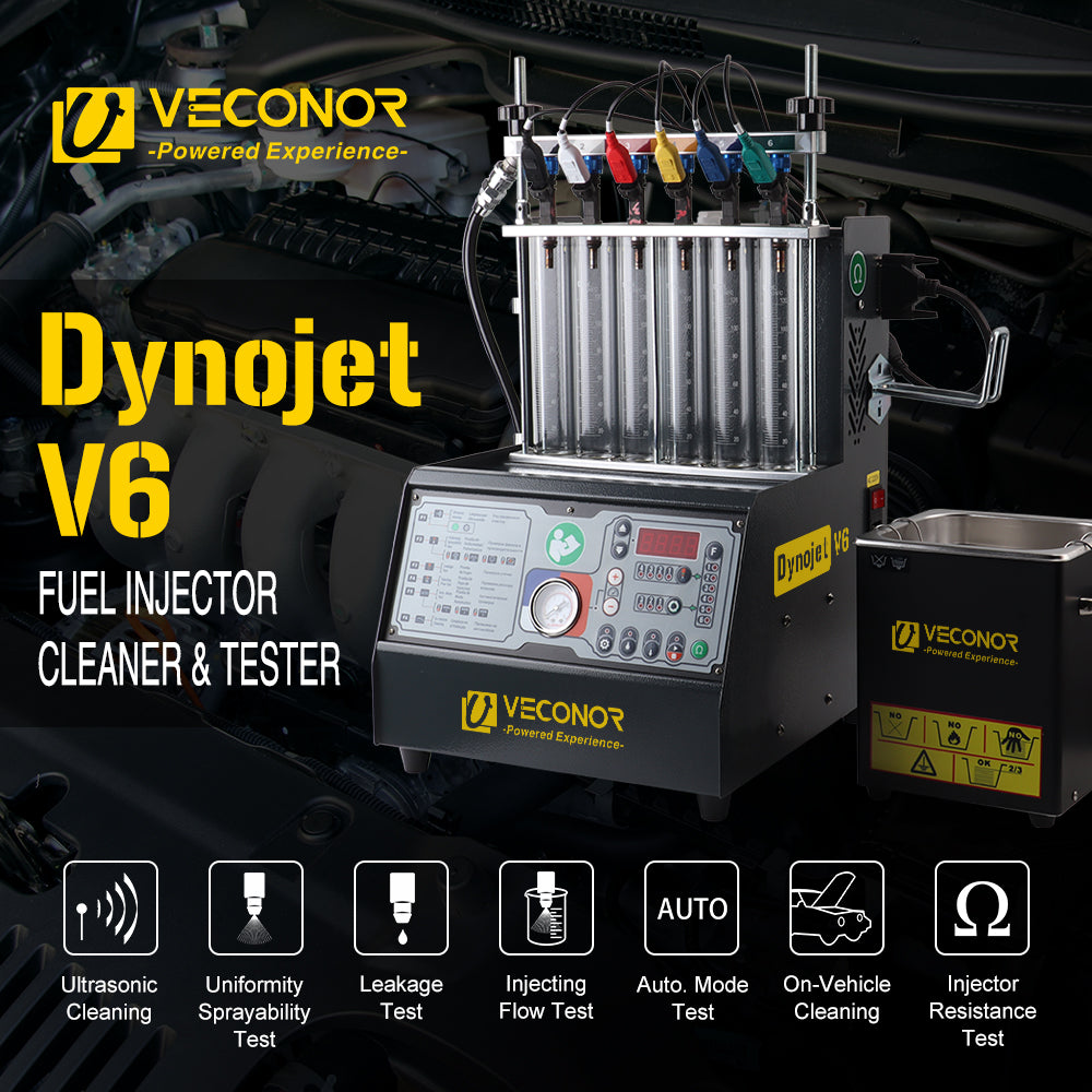 Intelligent Car Fuel Injector Cleaner & Tester Cleaning Machine Injector Ultrasonic Cleaner 6-Cylinders 110V 220V