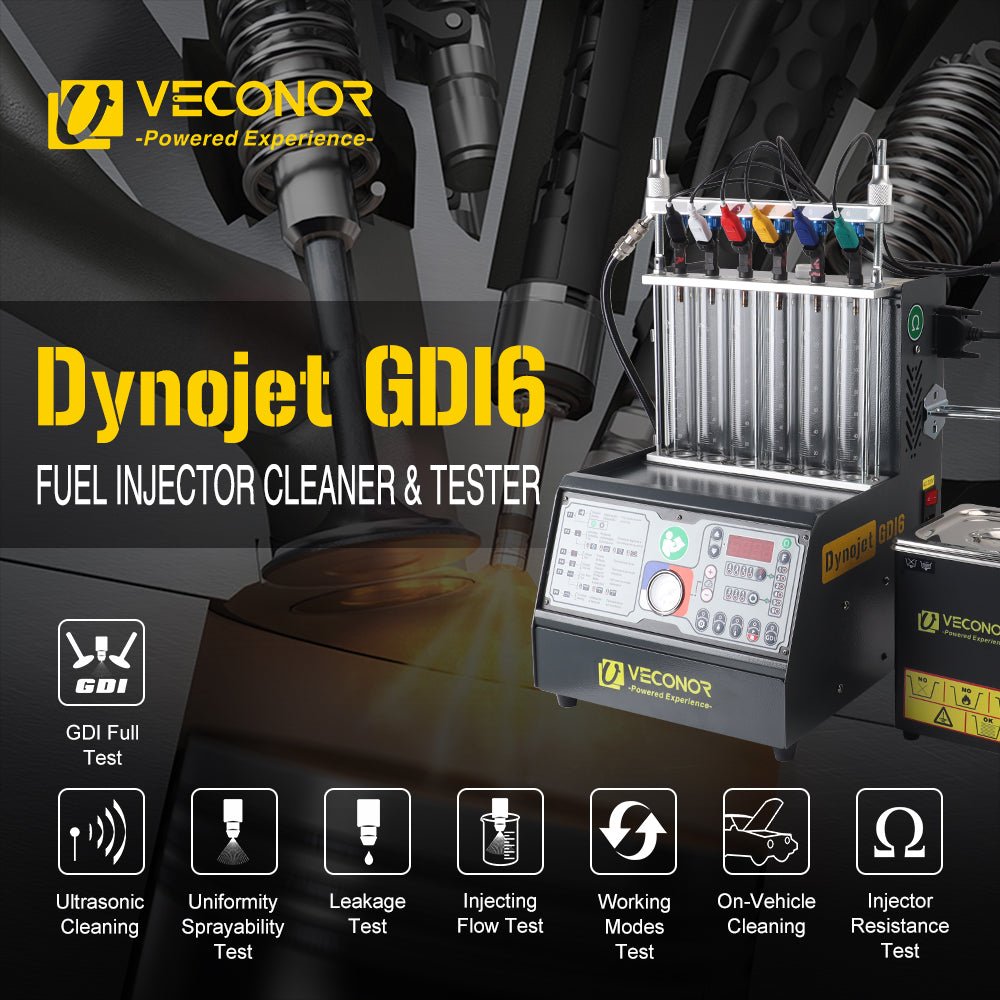 Intelligent Car GDI Fuel Injector Cleaner & Tester Cleaning Machine Ultrasonic Cleaner 6-Cylinders 110V 220V